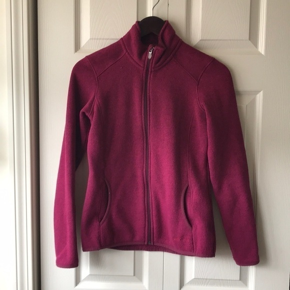 Eddie Bauer raspberry fleece zip up - Picture 1 of 5